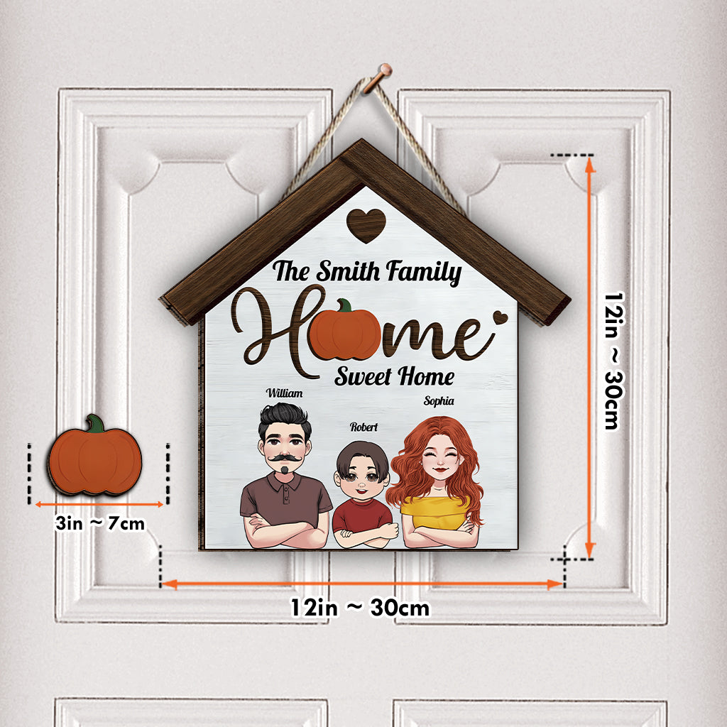 Home Sweet Home - Personalized Family Interchangeable Wood Sign