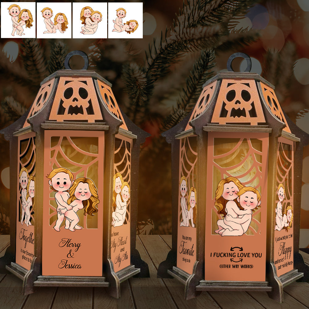 I Love You - Personalized Couple Laser Cut Lantern