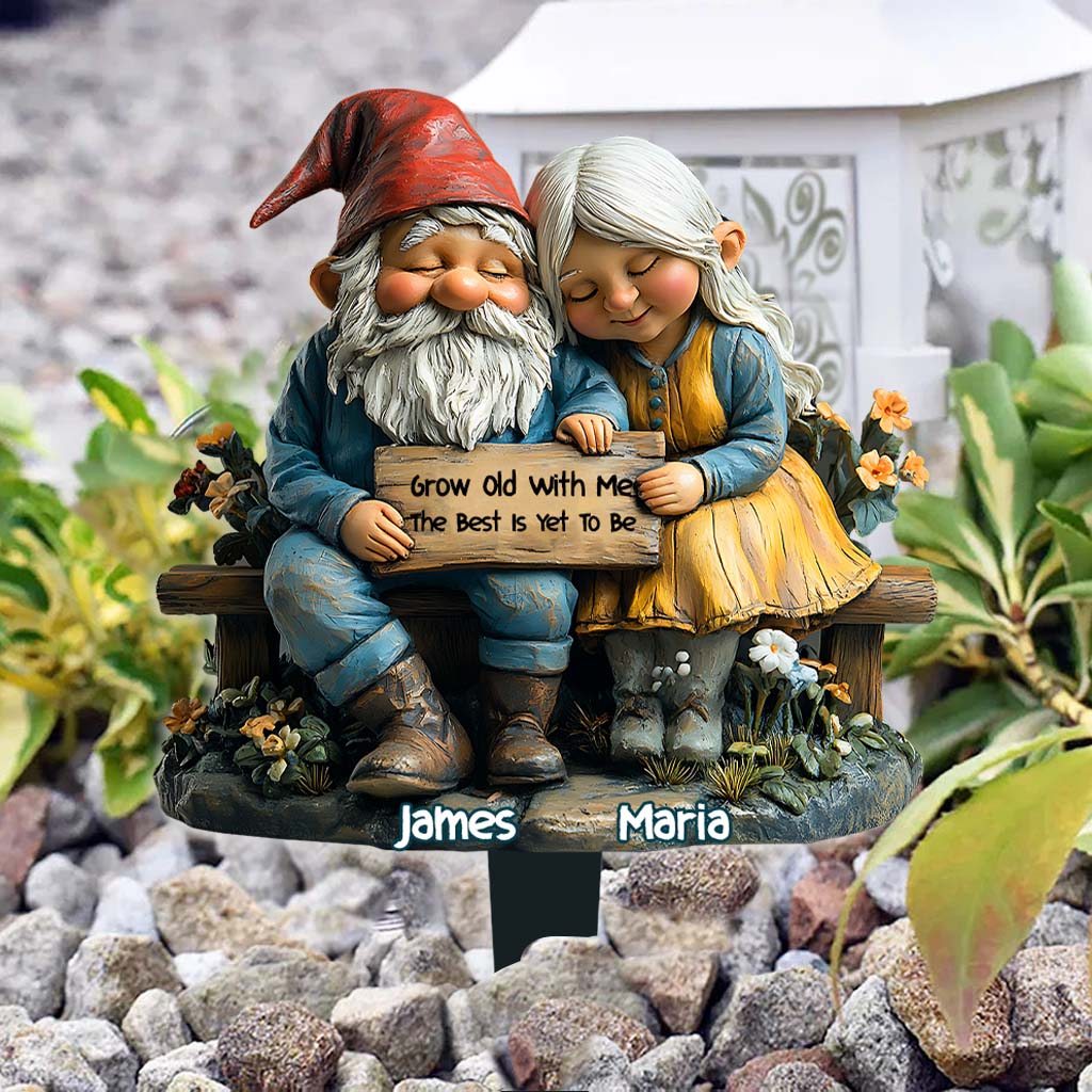 Grow Old With Me - Personalized Gardening Acrylic Plaque Stake