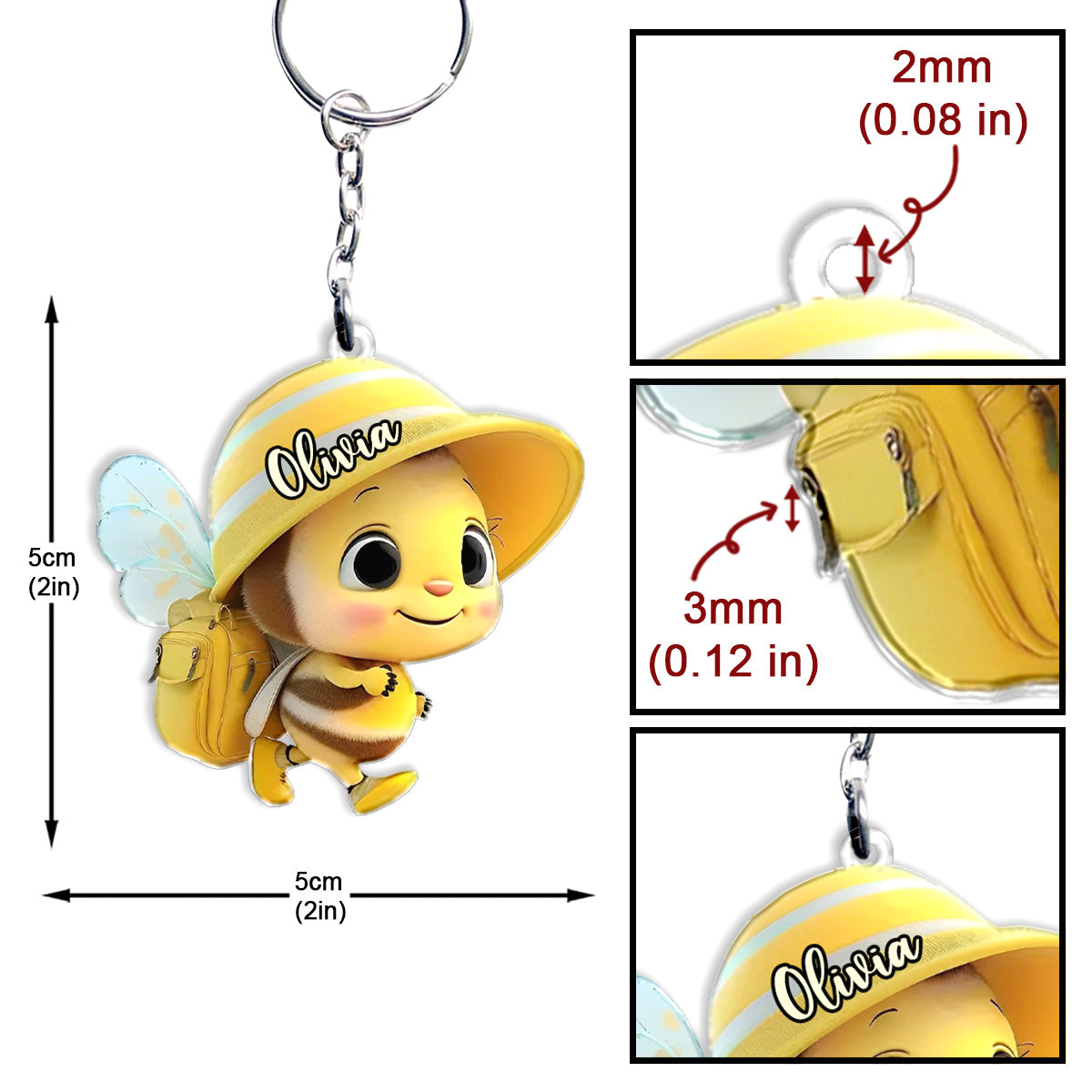 Cute Baby Bee - Personalized Kid Keychain