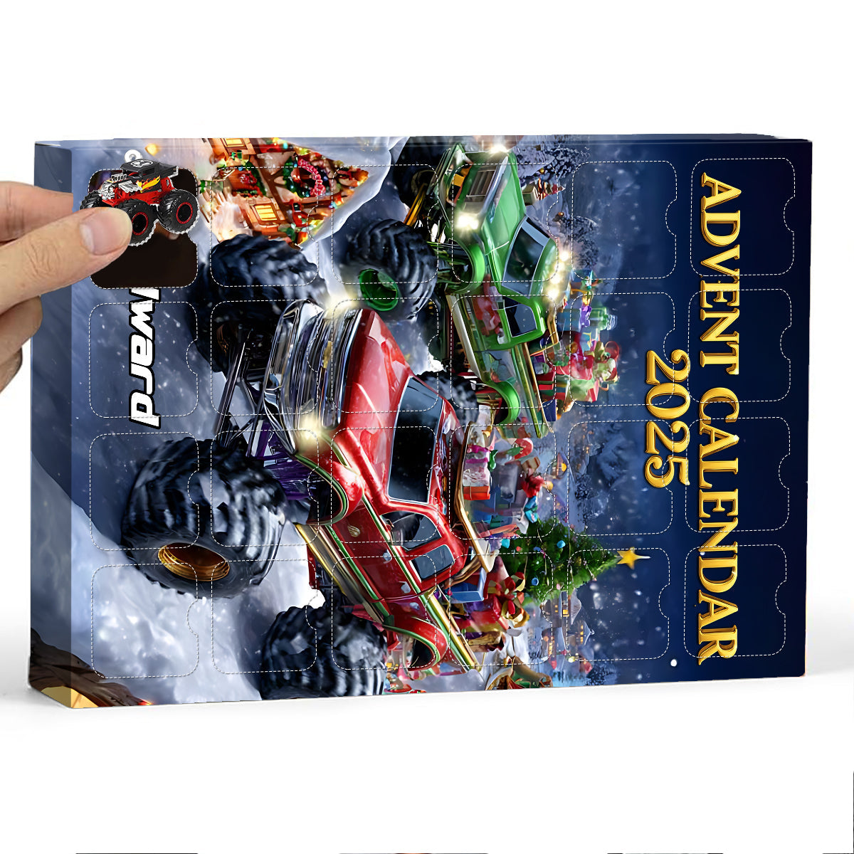 Monster Crusher - Personalized Kid Advent Calendar With Ornaments