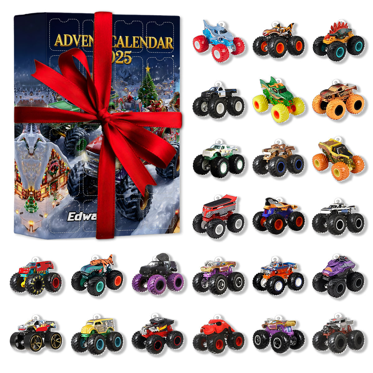 Monster Crusher - Personalized Kid Advent Calendar With Ornaments