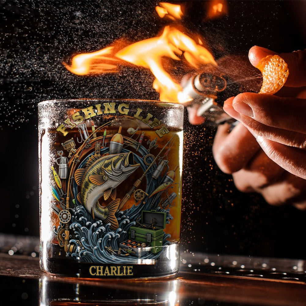 Anglerleben – Personalisiertes Whiskyglas für Angler