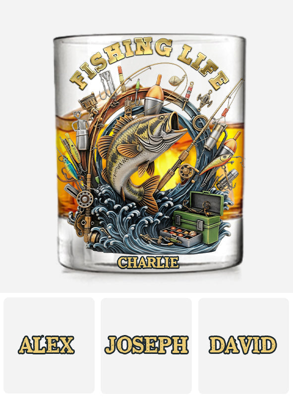Anglerleben – Personalisiertes Whiskyglas für Angler