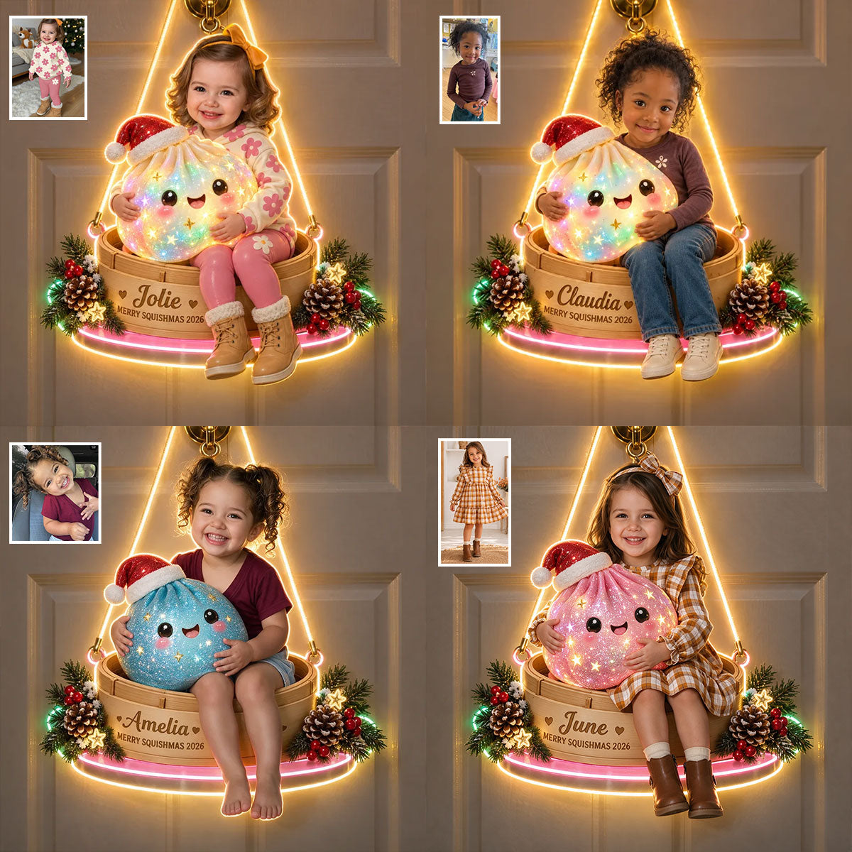 Merry Squishmas - Personalized Kid Neon LED Light Sign