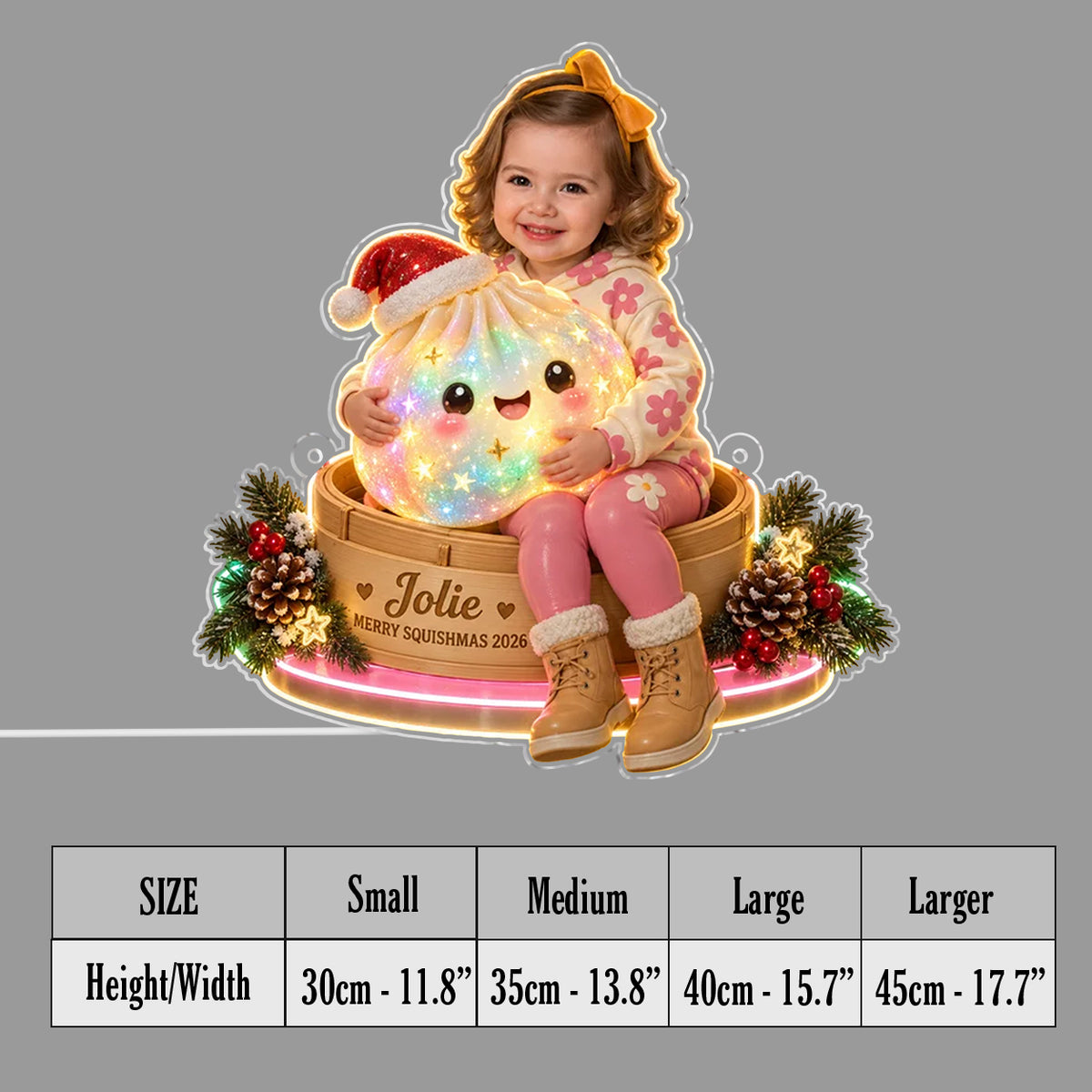 Merry Squishmas - Personalized Kid Neon LED Light Sign
