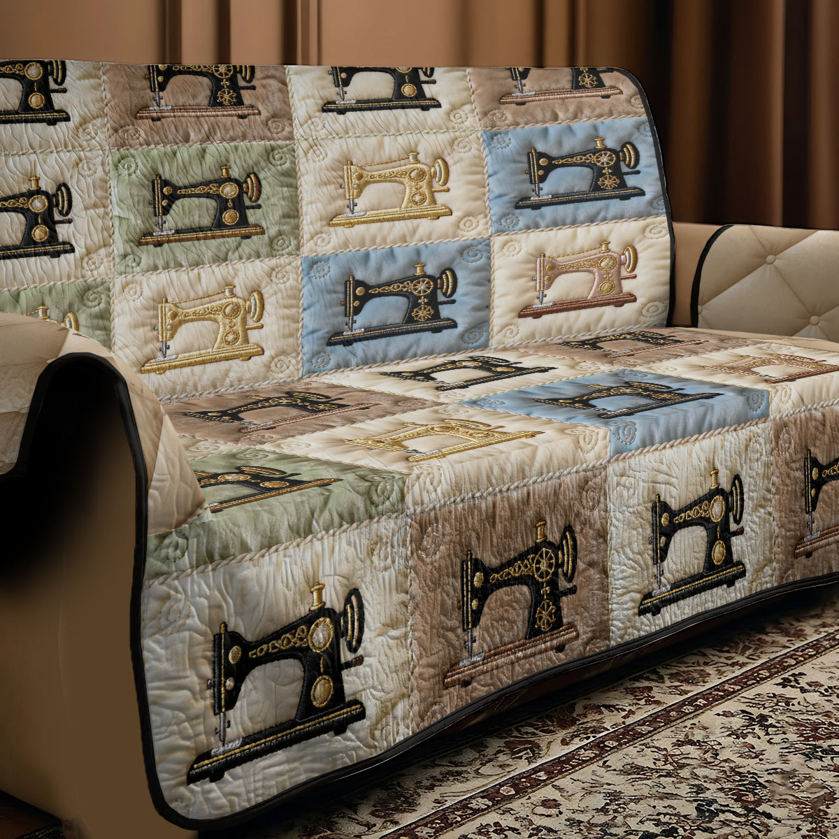 Love Sewing - Personalized Sewing Quilted Sofa/Couch Cover