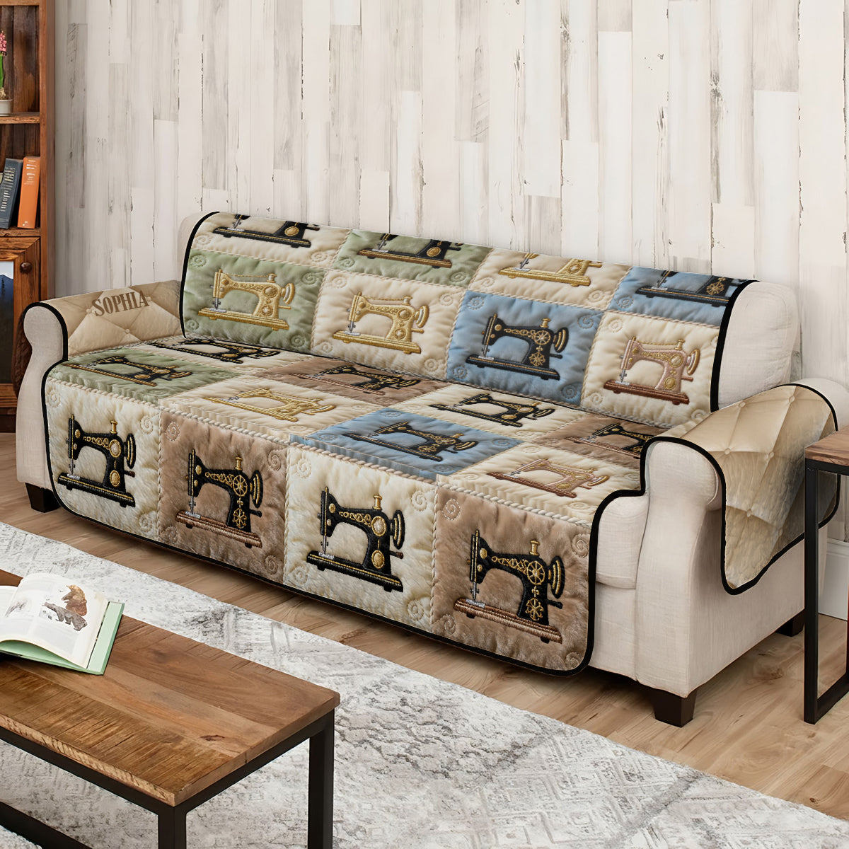 Love Sewing - Personalized Sewing Quilted Sofa/Couch Cover
