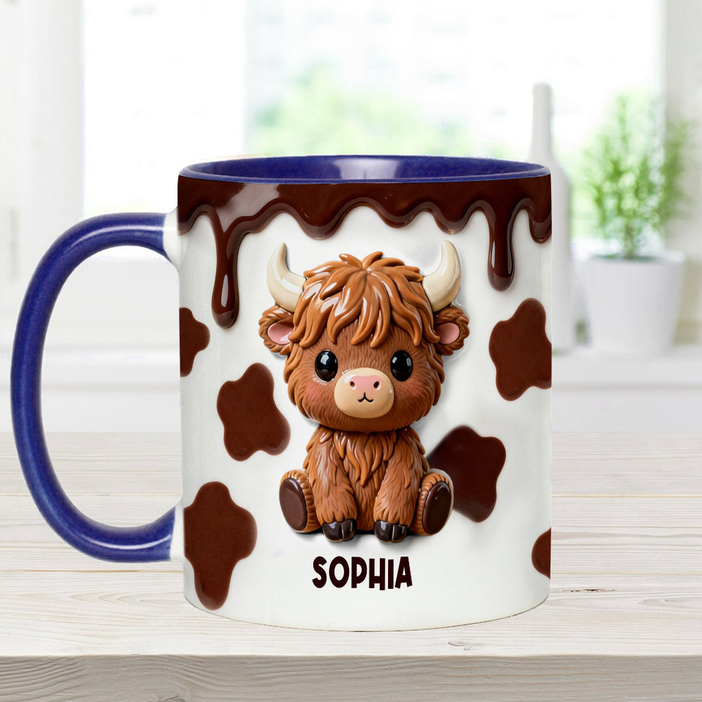 Love Highland Cows - Personalized Highland Cow Accent Mug & Coaster