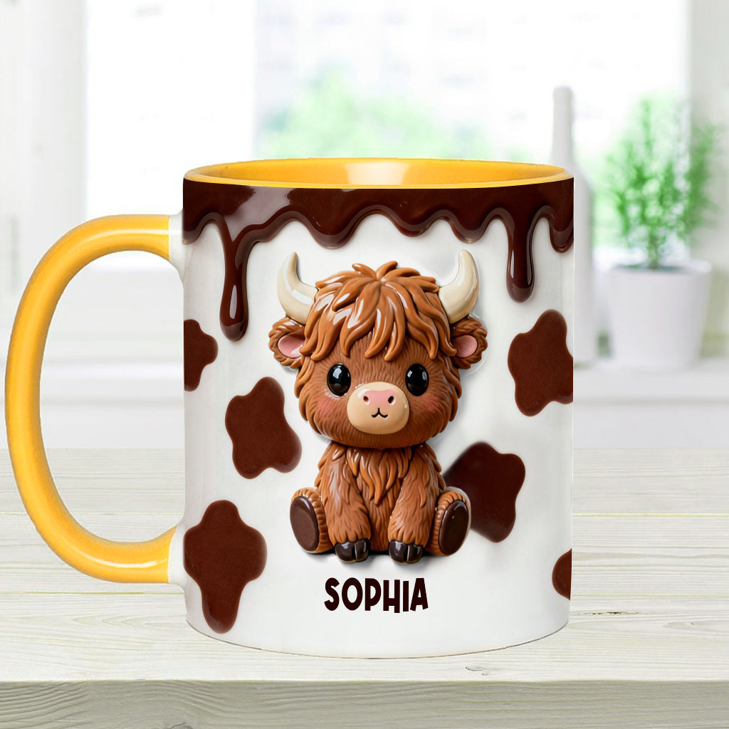 Love Highland Cows - Personalized Highland Cow Accent Mug & Coaster