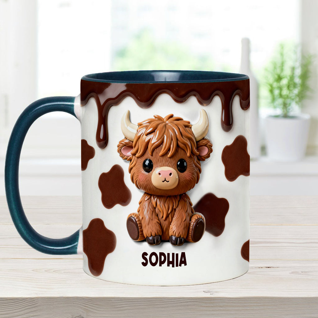 Love Highland Cows - Personalized Highland Cow Accent Mug & Coaster