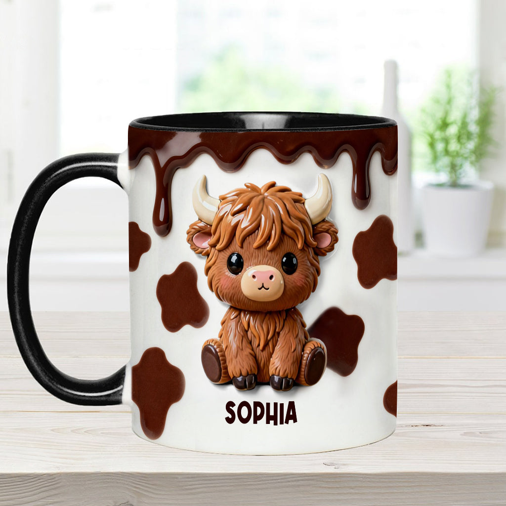 Love Highland Cows - Personalized Highland Cow Accent Mug & Coaster