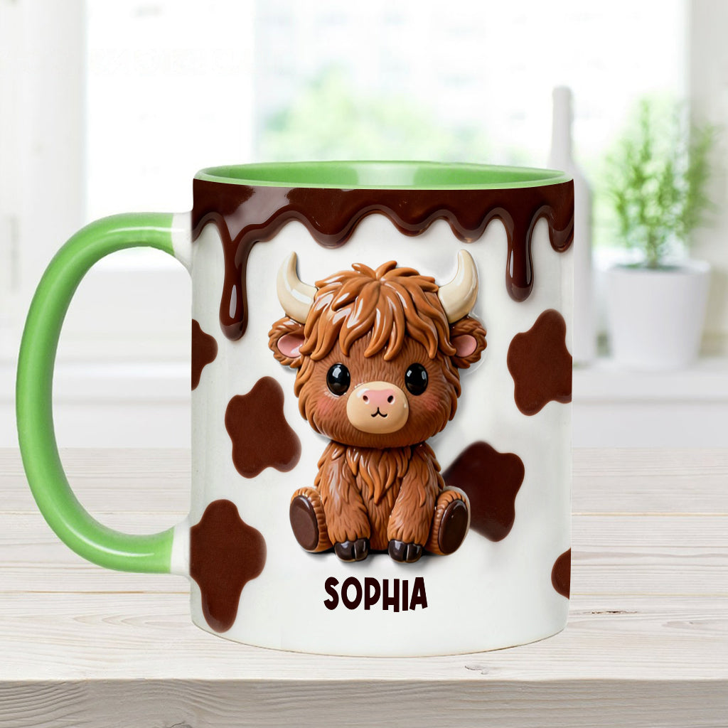 Love Highland Cows - Personalized Highland Cow Accent Mug & Coaster