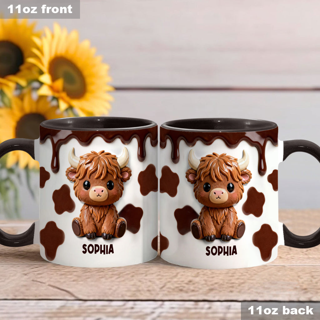 Love Highland Cows - Personalized Highland Cow Accent Mug & Coaster