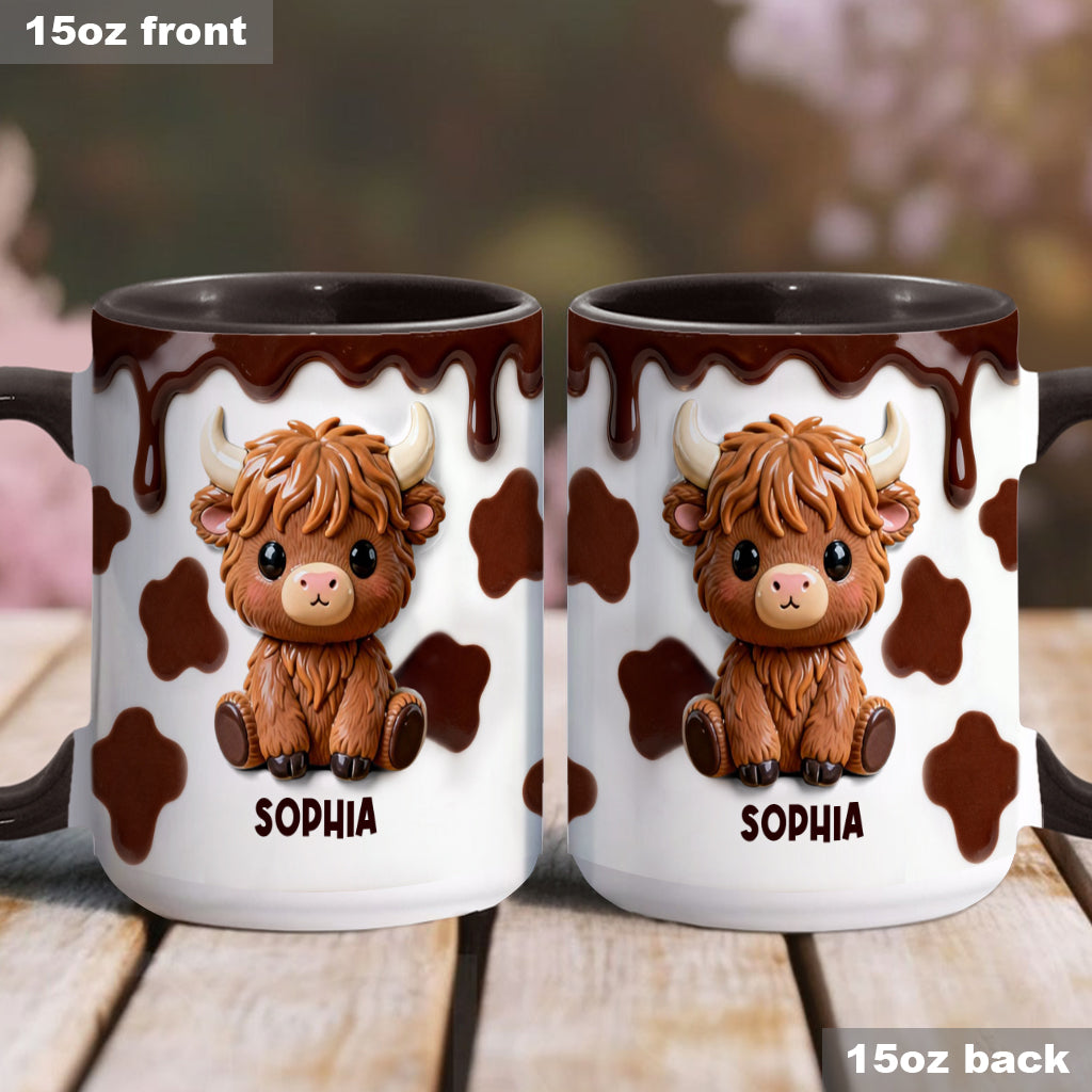 Love Highland Cows - Personalized Highland Cow Accent Mug & Coaster