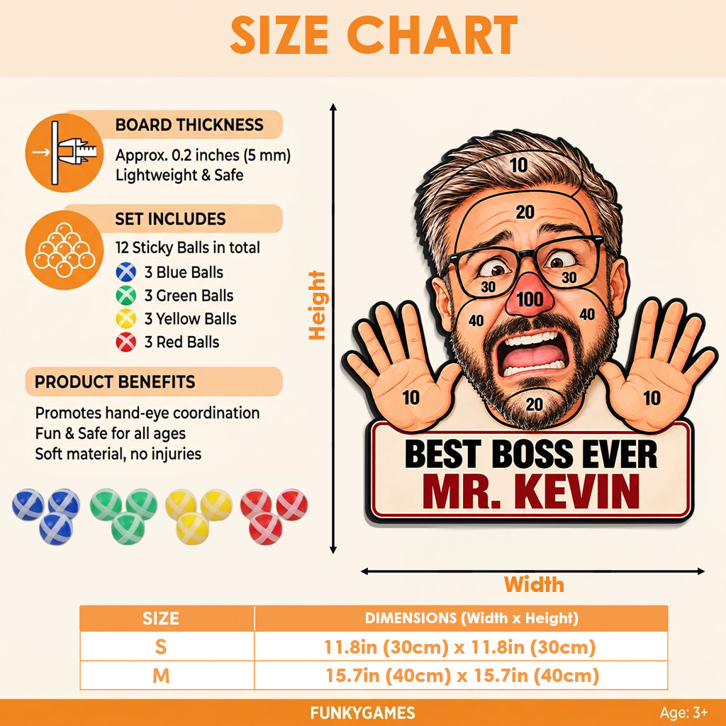 Funny Colleague Christmas Game - Personalized Colleague Sticky Ball Dart Board Set