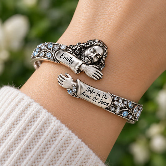 In den Armen von Jesus - Personalisierbares Christliches Armreif