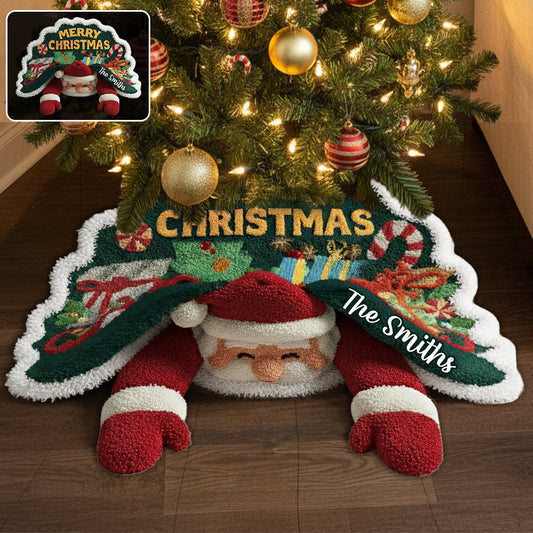 Santa Christmas - Personalized Family Shaped Tree Skirt