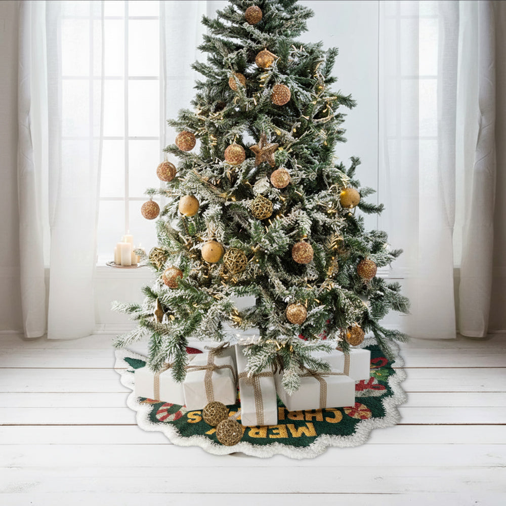 Santa Christmas - Personalized Family Shaped Tree Skirt