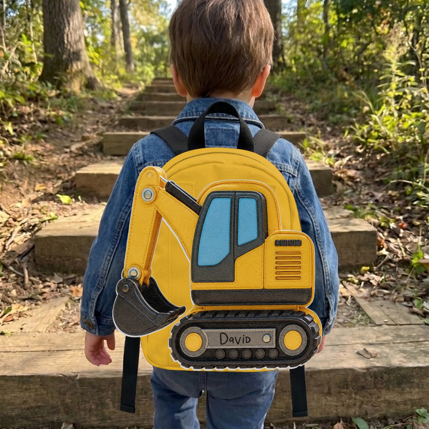 Sac à dos en cuir personnalisable pour enfants - Excavateur, Licorne, Capybara, Dinosaure