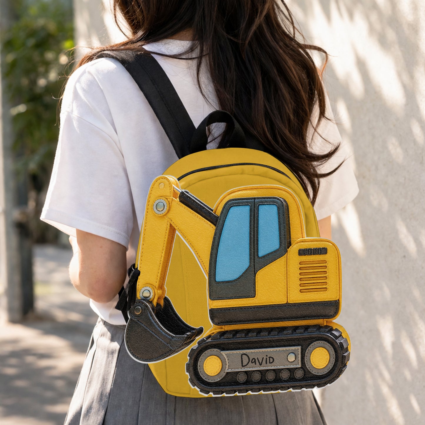 Sac à dos en cuir personnalisable pour enfants - Excavateur, Licorne, Capybara, Dinosaure