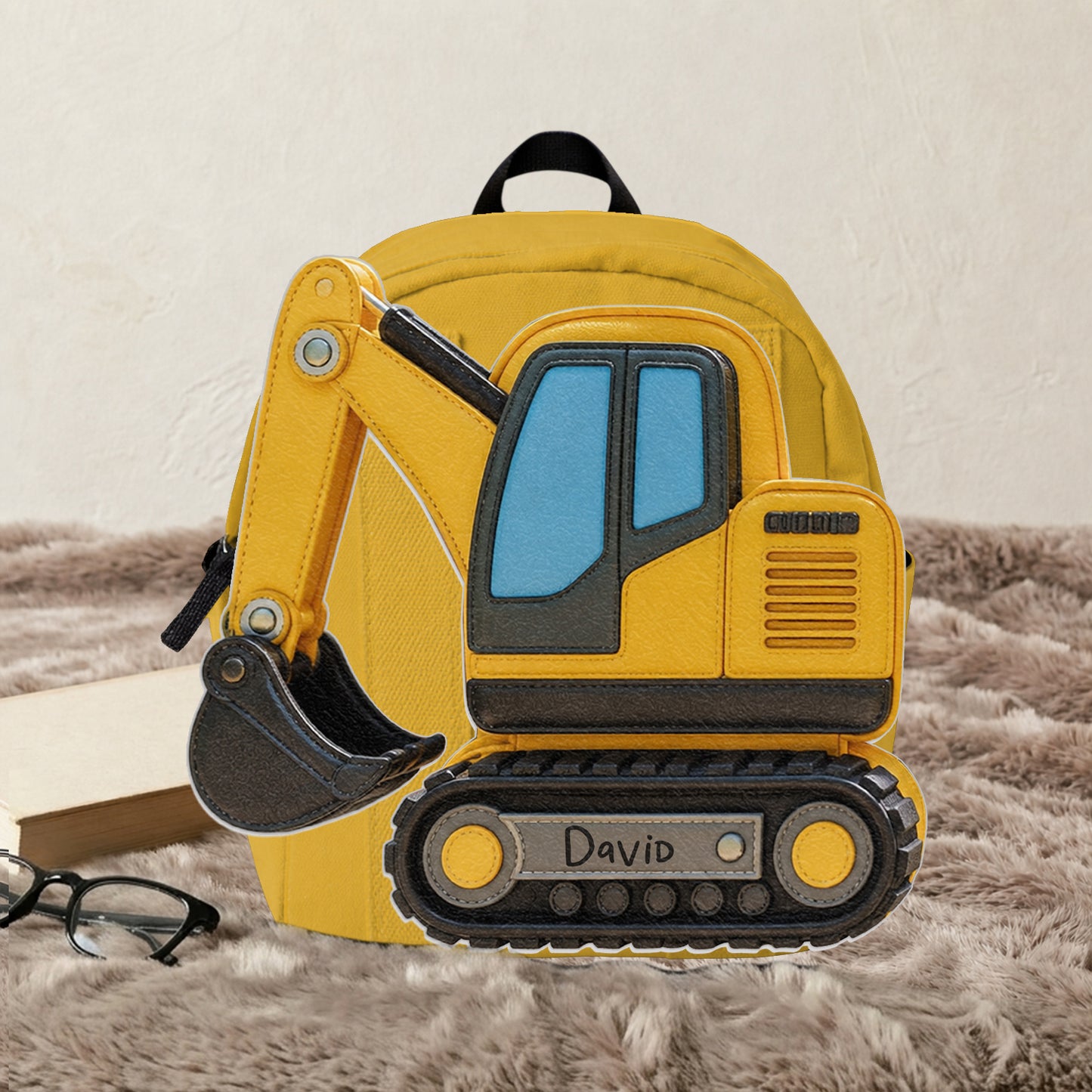 Sac à dos en cuir personnalisable pour enfants - Excavateur, Licorne, Capybara, Dinosaure