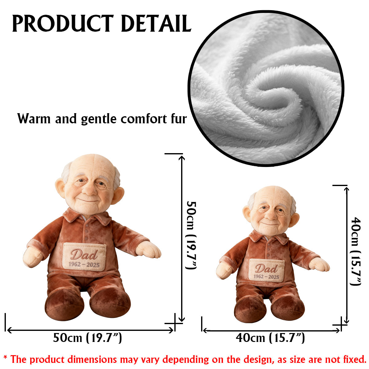 Custom From Any Photo - Personalized Memorial Faux Fur Shaped Pillow