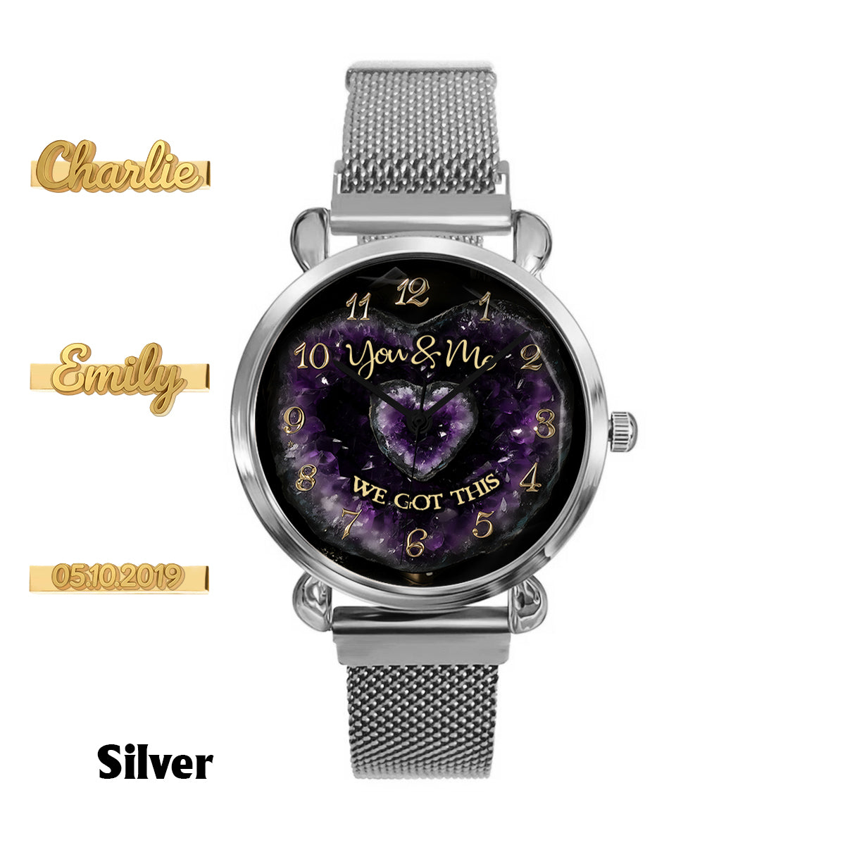 You & Me We Got This - Personalized Couple Women Hand Watch With Strap Charms