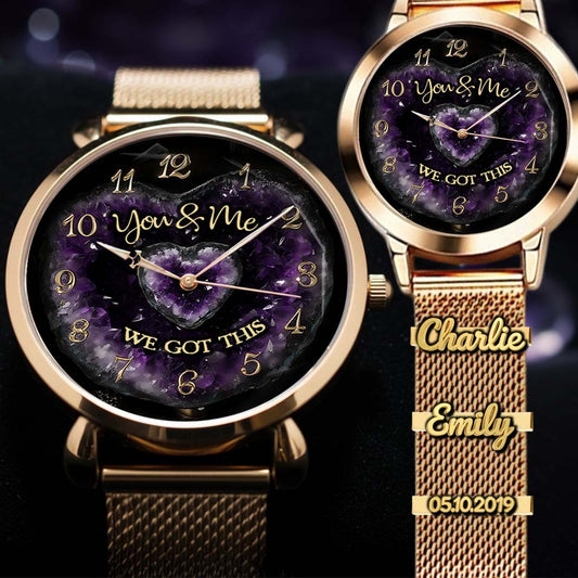You & Me We Got This - Personalized Couple Women Hand Watch With Strap Charms