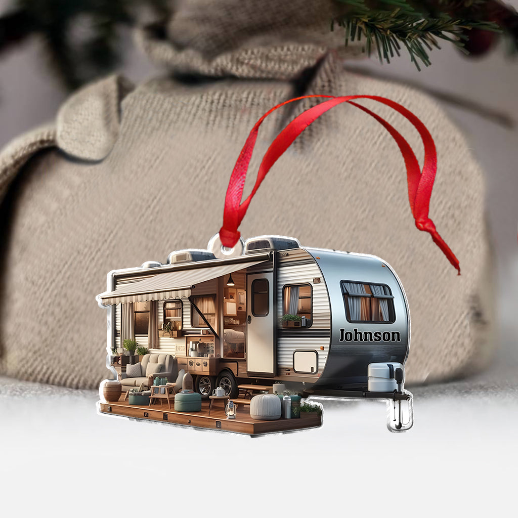 Personalized Travel Trailer Camping - Personalized Camping Ornament
