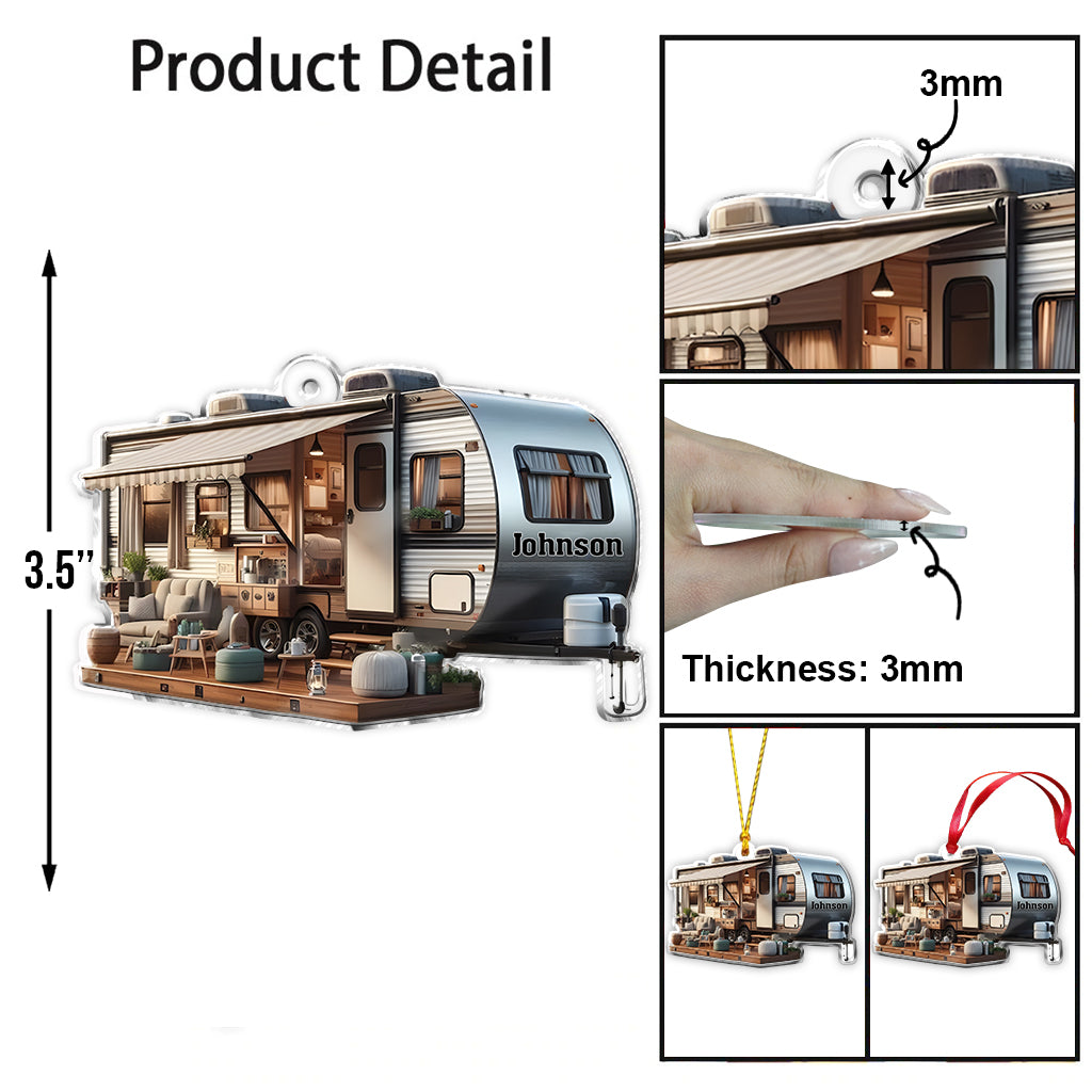 Personalized Travel Trailer Camping - Personalized Camping Ornament