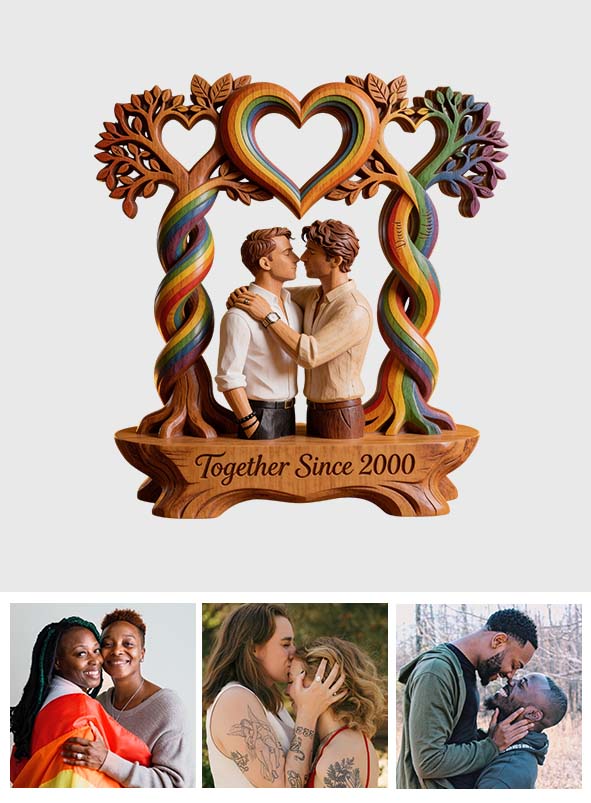 Individuelles Foto, Liebe ist Liebe - Personalisierte LGBT Unterstützung Holzschild