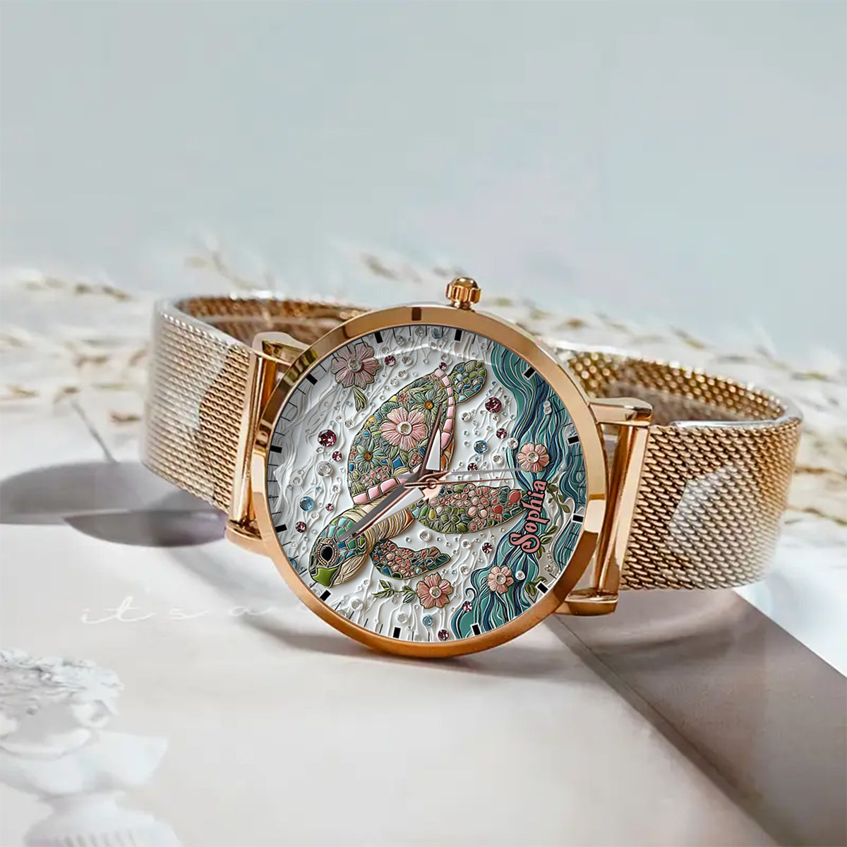 Beautiful Turtle - Personalized Turtle Women Hand Watch