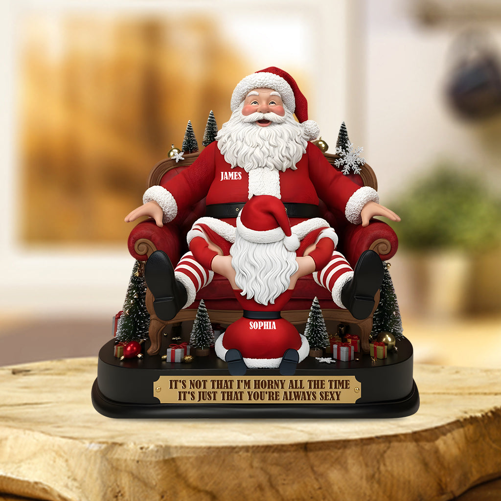 Santa Claus Funny Couple - Personalized Couple Custom Shaped Acrylic Plaque