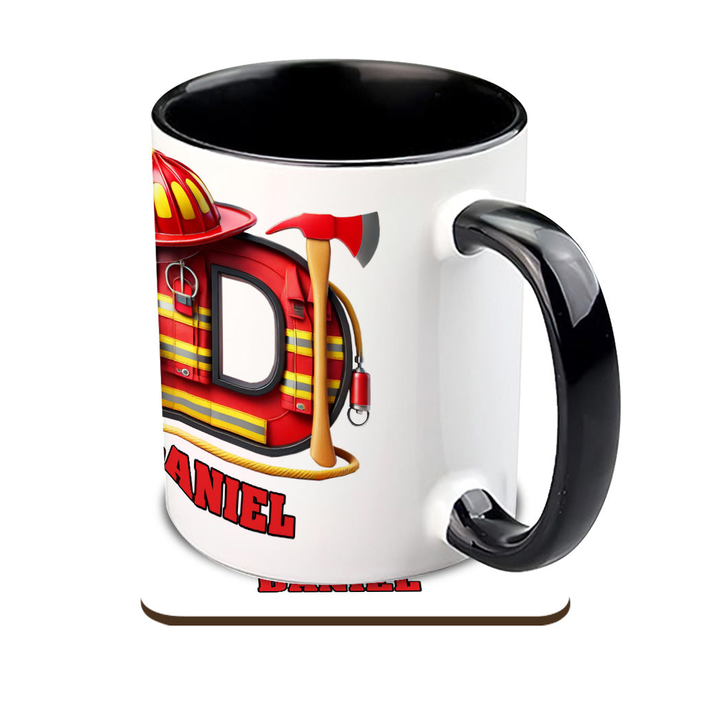 Alphabet Firefighter - Personalized Firefighter Accent Mug