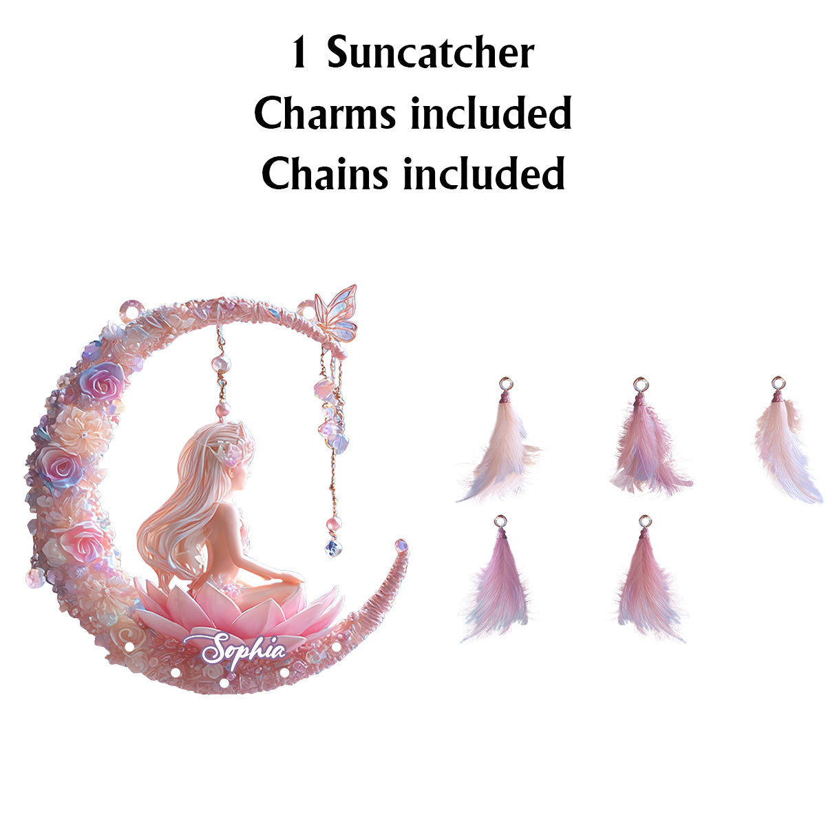 Yoga Lover - Personalized Yoga Window Hanging Suncatcher With Custom Charms