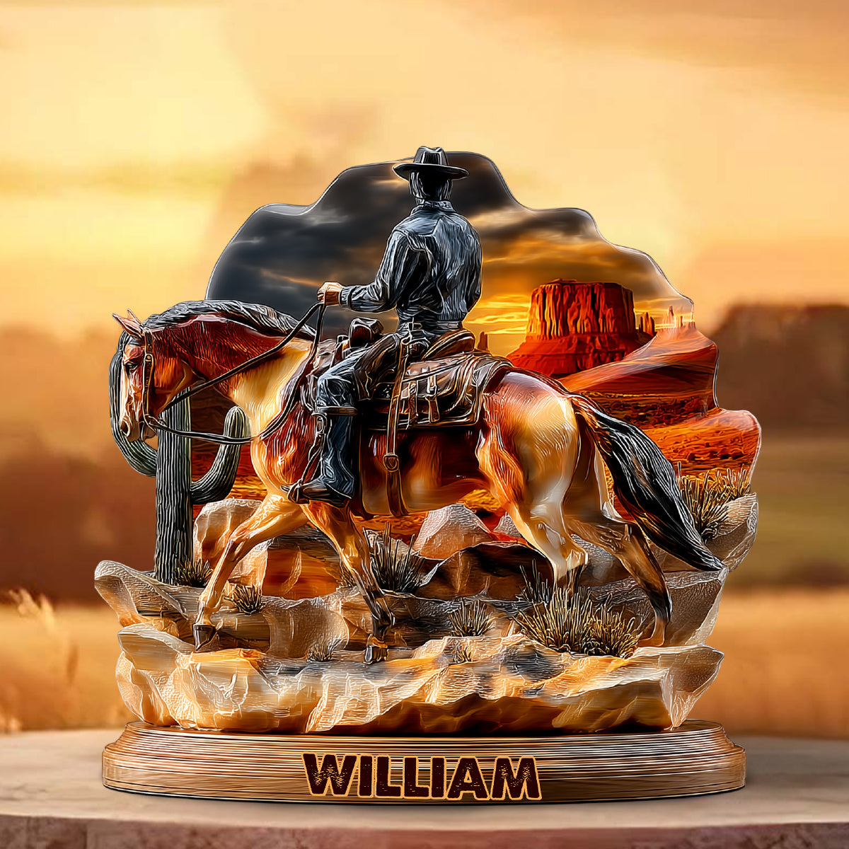 Wild Cowboy - Personalized Cowboy Custom Shaped Acrylic Plaque