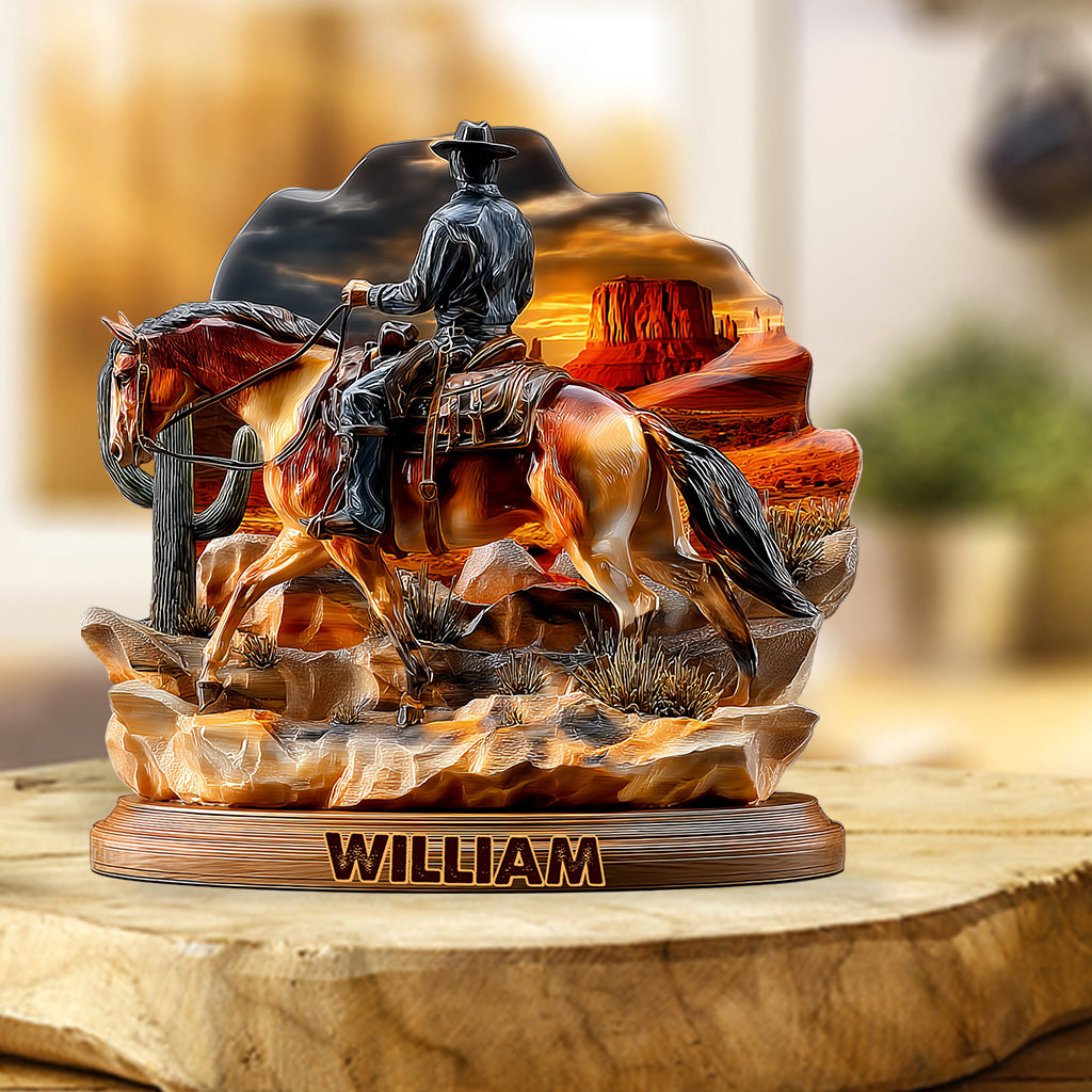 Wild Cowboy - Personalized Cowboy Custom Shaped Acrylic Plaque