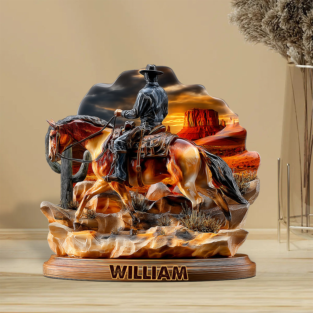 Wild Cowboy - Personalized Cowboy Custom Shaped Acrylic Plaque