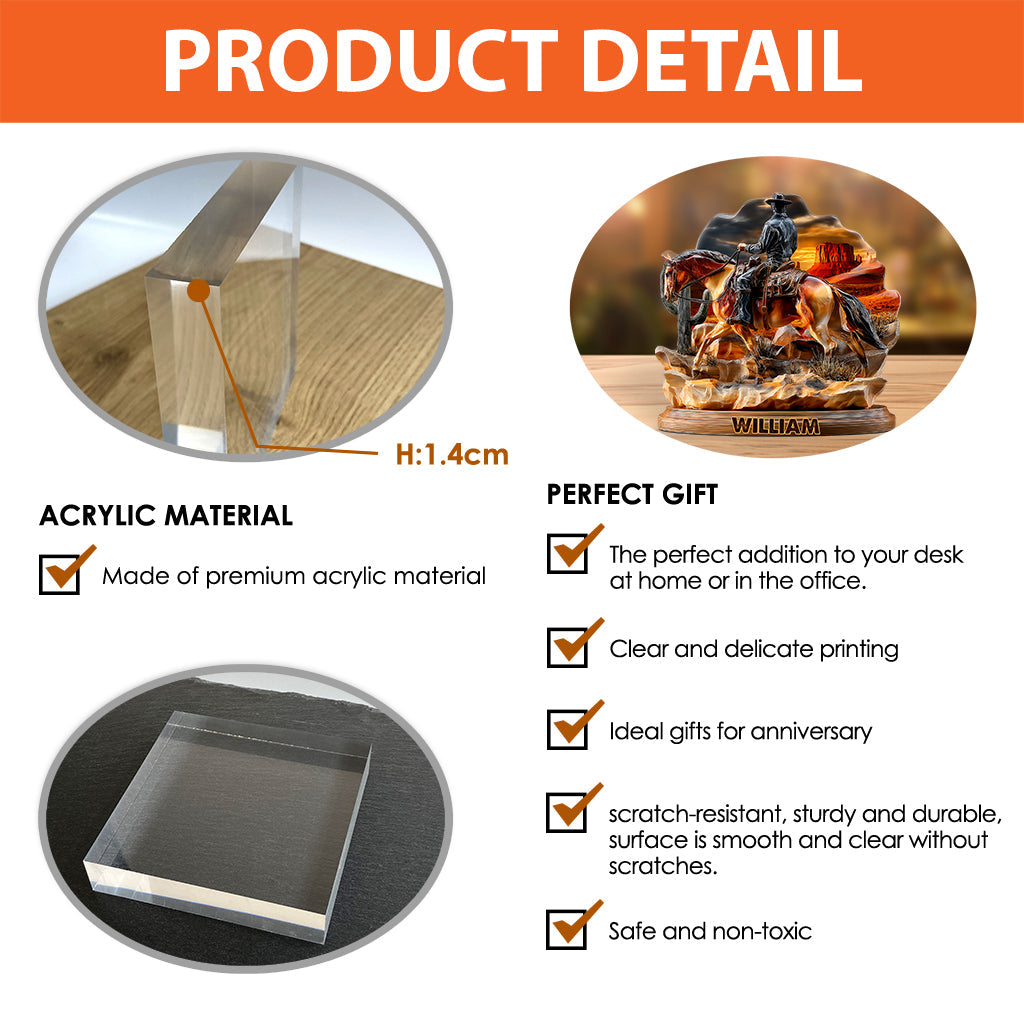 Wild Cowboy - Personalized Cowboy Custom Shaped Acrylic Plaque