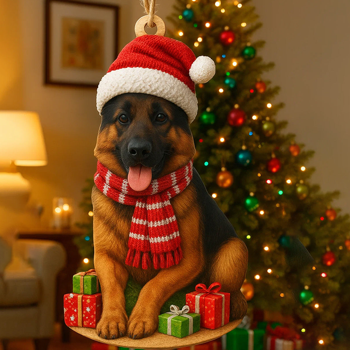 Dog Christmas - Personalized Dog Custom Made 3D Minifigure Ornament