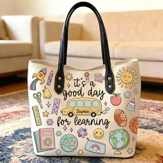 Ein guter Tag zum Lernen - Personalisierte Lehrer-Tote-Tasche
