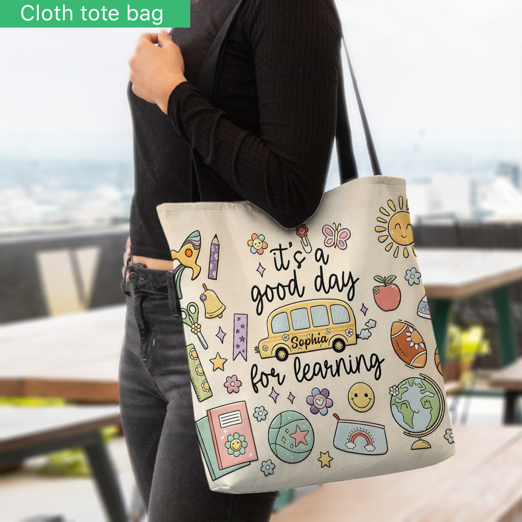 C'est un bon jour pour apprendre - Sac fourre-tout personnalisé pour enseignant
