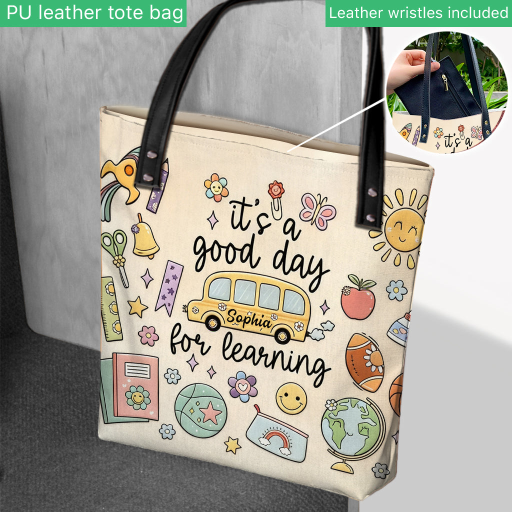 C'est un bon jour pour apprendre - Sac fourre-tout personnalisé pour enseignant