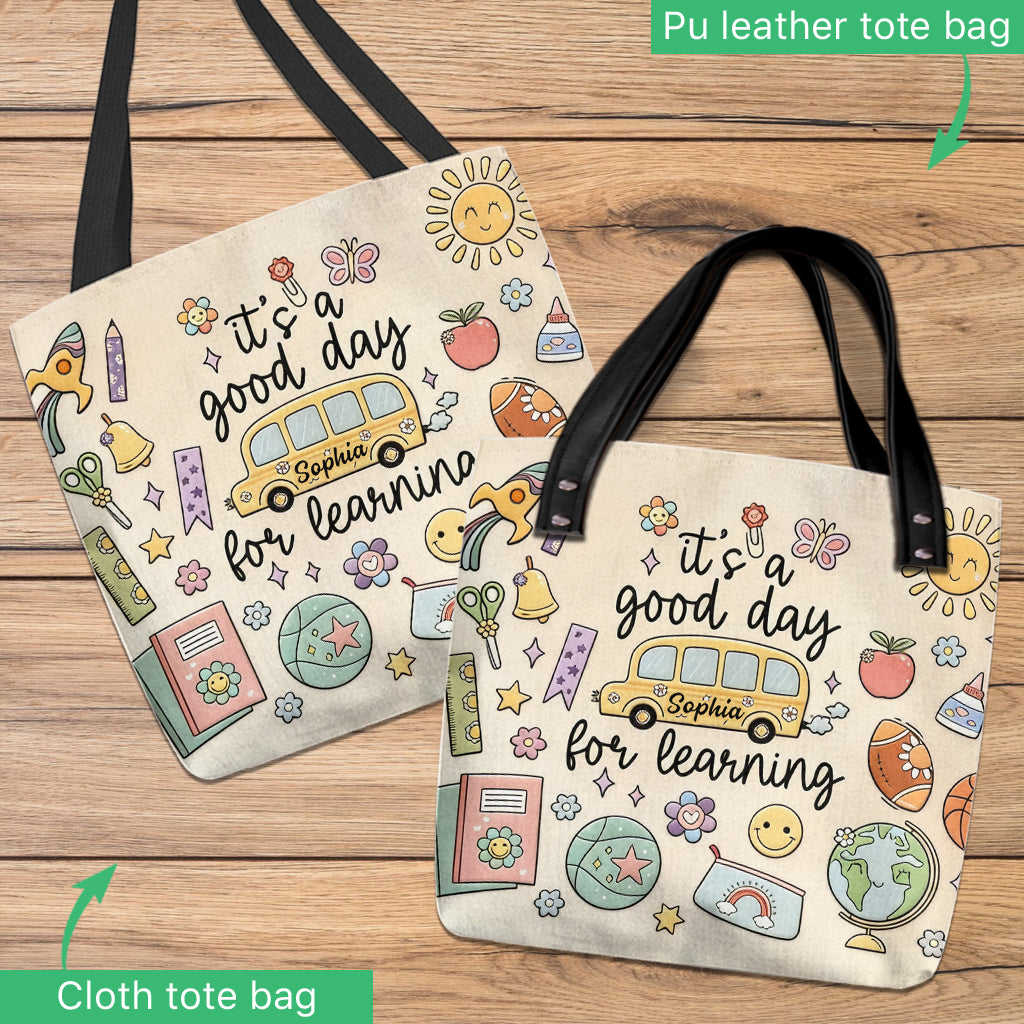 C'est un bon jour pour apprendre - Sac fourre-tout personnalisé pour enseignant