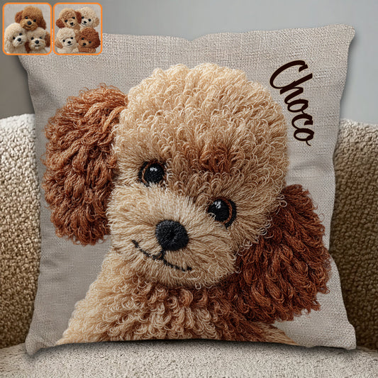 Adorables caniches - Coussin décoratif personnalisé avec motifs de caniches