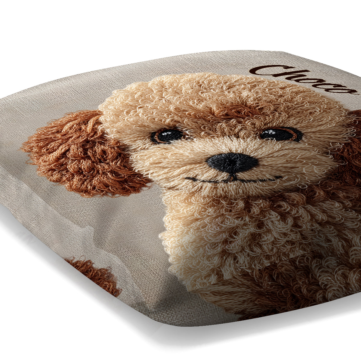 Adorables caniches - Coussin décoratif personnalisé avec motifs de caniches