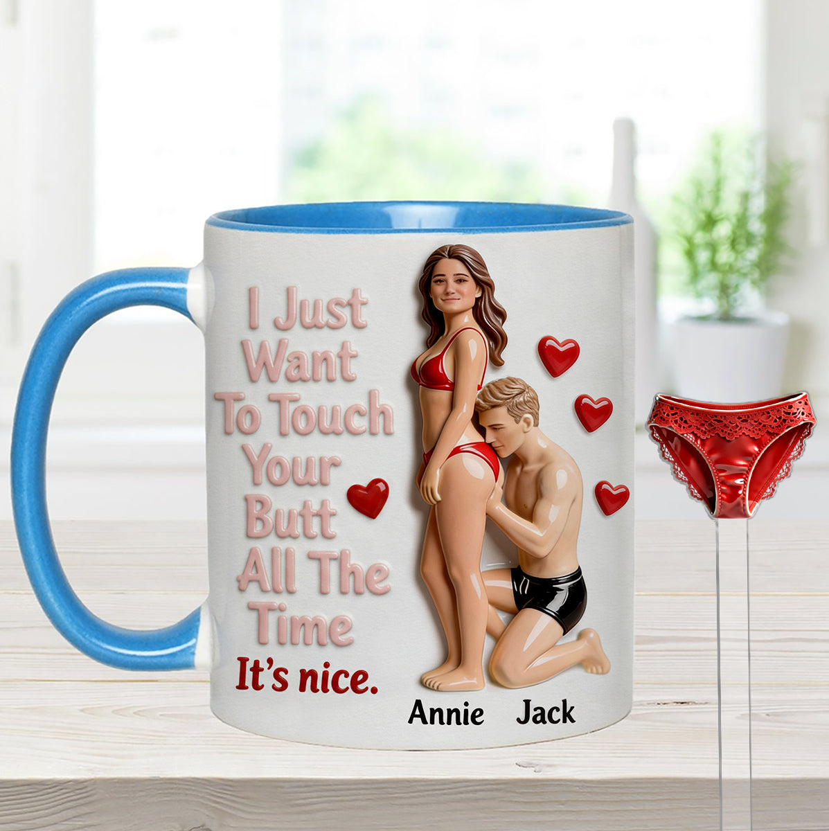 Mug personnalisé à partir de n'importe quelle photo - Coffret « Couple épicé » avec agitateurs en acrylique