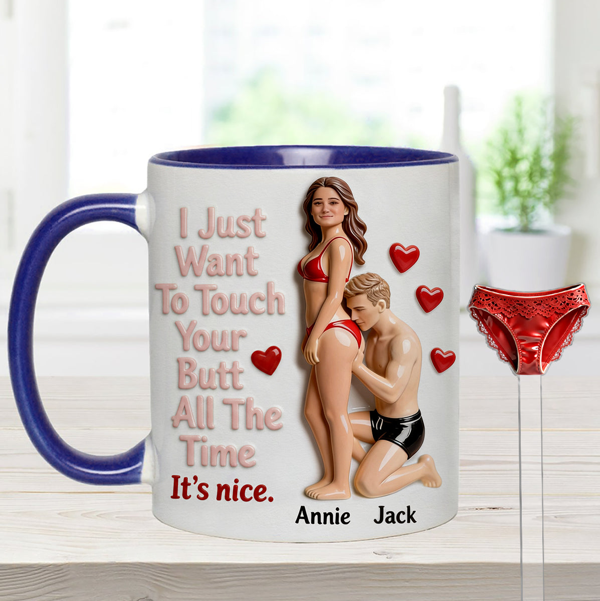 Mug personnalisé à partir de n'importe quelle photo - Coffret « Couple épicé » avec agitateurs en acrylique