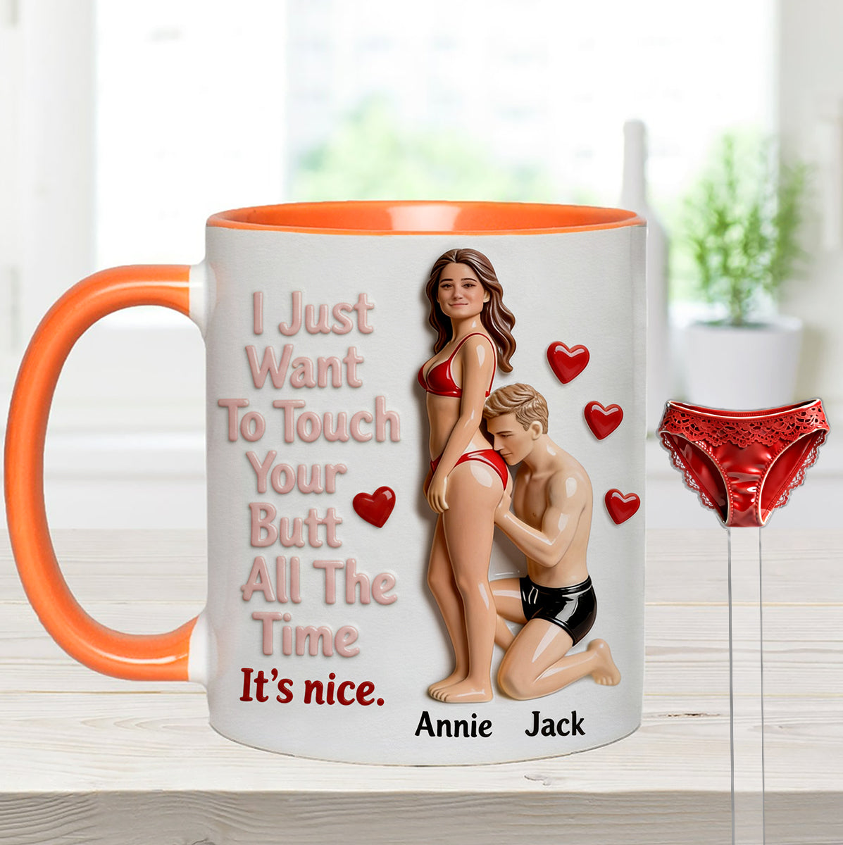 Mug personnalisé à partir de n'importe quelle photo - Coffret « Couple épicé » avec agitateurs en acrylique